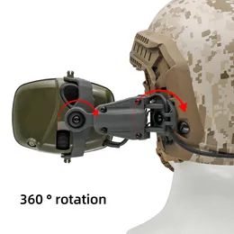 電子アンチノイズ射撃スポーツヘッドフォンエアソフトハンティングヘッドセットジェルイヤーマフ付き戦術ヘルメットアークレールアダプター