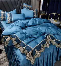 Weiße Bettwäsche Sets Duvet Cover Lace Edge Queen -Size -Bettblatt Kissenbezüge Bettdecke Set Kissen Hüllen Luxus Home Dekoration8203303