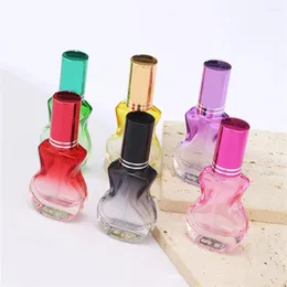 زجاجات التخزين 10 مل غيتار ملونة العطور موزع زجاجة الزجاج الزجاج الرش المحمولة عينة من الزيت العطري قابلة لإعادة تعبئة فارغة