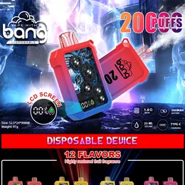 Orijinal Bang Gear 20000 Puflar Tek Kullanımlık Vape Kalem Puffs E-sigaralar 25ml ile önceden doldurulmuş 500mAh şarj edilebilir pil Sigara kapsülleri toptan vape fabrika