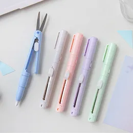 2st. Ny bärbar mini Pocket Sessors Scissers Scissbook Papper Vuxen Säkerhet Utility Kids Student Stationer Studery Paper Cutting Art Tool