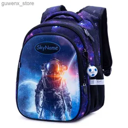 Zaini con zaini Orthopedic Boys Backpack Space Astronaut Childrens Primary School Borse Boys 3D Waterproof Caspsack Childrens New Mochilas Escolare Y240411