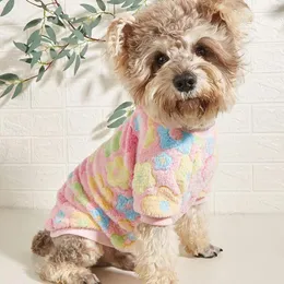 Abbigliamento per cani tuta per animali domestici caldi animali domestici peluche vestiti con cappuccio con cappuccio con cappuccio color caramella di caramella per chihuahua Yorkie terrier