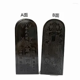 Estatuetas decorativas token taoísta token preto vermelho congênito ancestral esculpindo ornamentos de madeira de pêssego