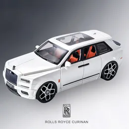 1:20 Rolls Royce Cullinan внедорожник сплав сплав модель автомобиля игрушки Diecasts Металлический листовой звук и легкие автомобильные игрушки для детей