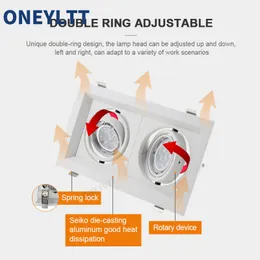 Square Double Ring LED Teto Downlights Robes