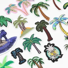 20pcs Flamingo Kokosnussbaumflecken Stickereien für T-Shirt Nähen Sie Applikationen Kleidung Jeans Aufkleber zufällige DIY-Kinderflecken