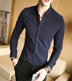 Pure Color Korean Business Shirt Men039S Longsleeved Noniron Trendy Men039S Wine Shirt3080542