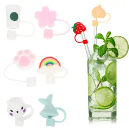 Disposable Cups Straws 8 Pcs Straw Cap Universal Plug Covers Caps Supplies Accessories Decor Pvc Anti-dust Child Plugs