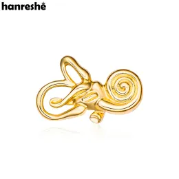 Hanreshe Medical Otology Cochlea Brosche Anatomie Revers Rucksack Badge Ohrnadel Medizin Schmuck für Arzt Krankenschwester