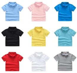 Solid Color Boys Girls Summer Tshirts Quality Cotton Uniform Polo Kids Tops Tees Fashion Childrens Clothes6910985