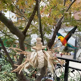 Bird Play Toy Exquisite Relieve Boredom Healthy Wood Tube Weaving Rope Parrot Safe Chewing Toy For Cockatoos Columpio de madera