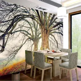 Tapety HD Forest Tree krajobraz TV Tła Wall Profesjonalna produkcja Tapeta Mural Custom PO