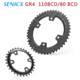 Senicx Gr4 pojedyncza/podwójna prędkość 110/80 BCD Cainting 42T 30-46T CRANK 170 mm dla rowerów żwirowych Cyklo-Cross BB24mm