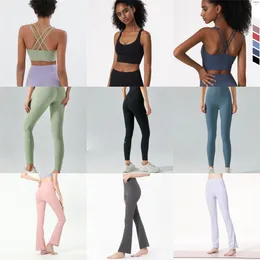 Kvinnors designer Yoga Leggings Fitness Pants Set Outfits Sexig Yoga Tank Dress Slim Bottom Pants Gym Sports Running Pants