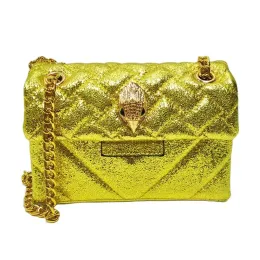 Lüks parlak parıltı mini altın kadın çanta bling pullu kapitone moda çapraz vücut çantası