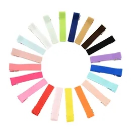 Baby Girls Barrettes Small Cute Solid Hairclip Diy Wrapped Safety Hair Clips for Kids Toddler Hairpins Accessory 20Colors YL666