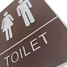 1pcs الحمام لوحة علامة الاكريليك قابلة للإزالة الظهر ذاتي الالتصاق علامة المرحاض علامة ملصق Devinative Manwoman WC Door for Hotel