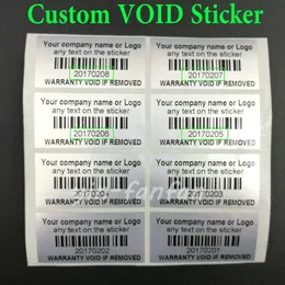 Anpassad 500st skrivare Tamper Proof Garanti Void Label Stickers Serial No. Sälar stöder franska ryska spanska och så på 240411
