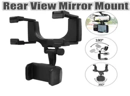 Universal Car Phone Holder Car Rearview Mirror Mount Phone Holder 360 Degrees GPS Smartphone Stand med Retail Package3826106