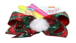 Weihnachten karierte Bogen Haarnadel Kinder Haare Clip Jojo Bowknot Haarstifte mit Pompoms Large Bogen Bobby Pin Barrettes Weihnachtshaarzubehör4105354