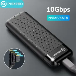 Kapsling Phixero M2 SSD -kapsling NVME 10Gbps PCIe SSD -låda för M.2 NVME SSD Disk TypeC -verktyg Gratis M.2 SSD Case Buildin Metal Syl Sink Sink Sink Syft