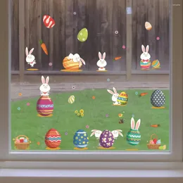 Naklejki na okno kolorowe jajka elektrostatyczne ściany szczęśliwe dekoracje do domu na imprezę DIY