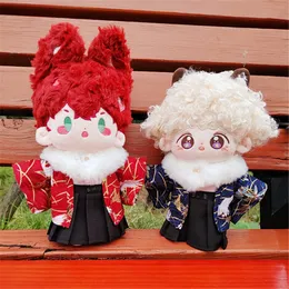 Auf Lager 20 cm 4pc/festpuppe Kleidung Kimono White Crane Japanische Style Dolls Kleideroutfit für Plüschspielzeuggeschenk