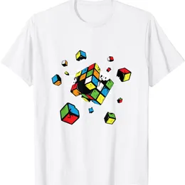 Engraçado explodir rubix rubi rubics cubo presente presente para crianças camiseta unissex tops casuais lazer de verão lazer tee menino menina presente