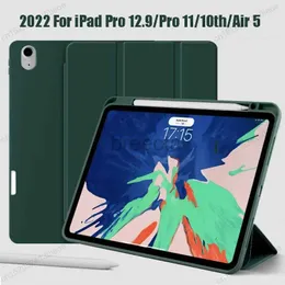 태블릿 PC 케이스 가방 iPad Pro 11 12.9 2021 2020 2018 Case iPad Air 5 2022 Air 4 케이스 10th 10.9 인치 연필 홀더 커버 Magnet Funda Coque Capa 240411