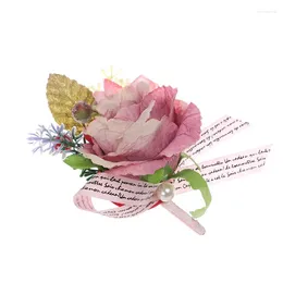 Flores decorativas Supplimentos de casamento Simulação Casal Corsage