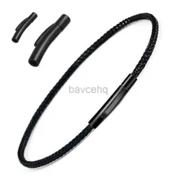 Bangle DIY passt original feines Handgelenkband Lederkabel Armband Zauber schwarzes Armband Scheibenscheibe Schlangenkette Armband Schmuck Making 240411