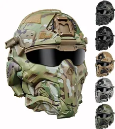 빠른 헬멧과 전술 고글을 가진 보호 기어 Wronin Assault Tactical Mask 에어 소프트 사냥 오토바이 페인트 볼 코스프레 PR9582340