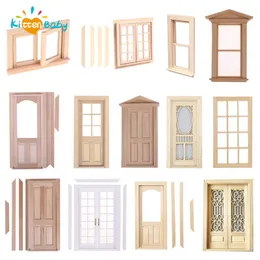 1:12 Dockhouse Wood Window Door Frame Miniature Doll House Furniture Toys Dollhouse Miniature Window Play House