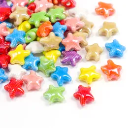 30pcs Little Starfish Ceramic Beads For Jewelry Making DIY Bracelet Earring Mixed Color Jelly Star Porcelain Beads Wholesale