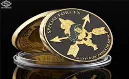 Forças Especiais do Exército dos Estados Unidos Craft 1oz Gold Plated Coin Green Boins Liberty Collection9180115