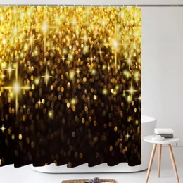Zasłony prysznicowe Złote błyszczące snów kolorowe wodoodporne zasłonę do tkaniny do wystroju ekranu łazienkowego duży rozmiar tkaniny ściennej tło