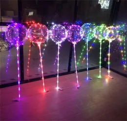 LED Balon Şeffaf Işık Aydınlatma Bobo Ball Balonlar 80cm Pole 3M String Balon Noel Noel Düğün Partisi Dekorat4568802