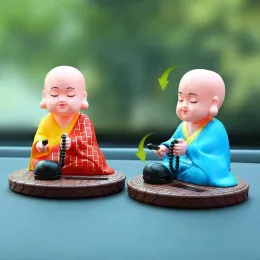 شمسية مدفوعة بالطاقة الشمسية تهتز رأس الرقص Toy Buddhist Monk Doll التماثيل تماثيل ديكورات لوحة اندفاعة السيارات