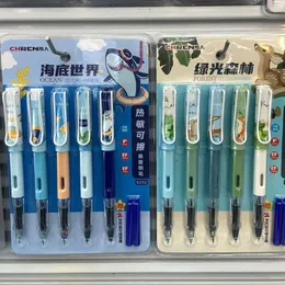 5pcs Fountain Pen Set Cute School Student Pens Термически чувствительные съемные сменные чернила