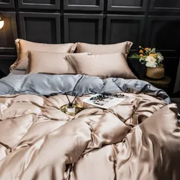 Liv-Esthete Lindo conjunto de cama de seda 100% conjunto de seda de seda de seda