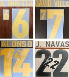 2012 2013 Spain printing soccer namesets ALONSO AINIESTA DAVID VILLA JNAVAS soccer player039s stamping letters impressed plas5527895