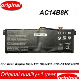 Laptop -batterier Nytt AC14B8K -batteri 15.2V 53Wh för Acer Aspire ES1131 ES1311 CB5311 V3371 ES1511 ES1512 E5771G R3 R5 B115MP Serie Dro OT7BQ