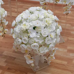 40/60/80 cm di nozze Floral Ball Rose Artificial Flower Row Table Centro di benvenuto Segno di benvenuto Phalaenopsis Flowers Props da festa