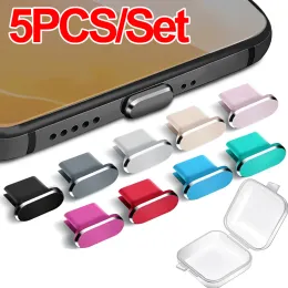 Protetor de Puerto de Carga USB, Tapa Antipolvo de Metal Tipo C Para Samsung, Huawei, Xiaomi, 5 unidades