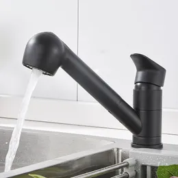 Copper Pull-Out Kitchen Faucet Hot and Cold Wash Basin Hushållens universella teleskopiska kran Sink Splash Proof