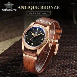 Orologi da polso addiesdive 36mm da uomo orologio automatico cusn8 orologi in bronzo solido sapphire vetro pt5000 meccanico da 100 m impermeabili subacqueo