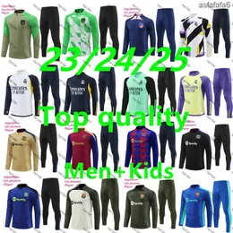 2024 2025 Madrid Camisetas de Soccer Jersey Training Anzug Ferran Pedri 232425 Barcelonas Halbzip und Kid Set Barca Football Tracksuit Outfit Sweater Unifo Asfi