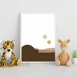 Stampe artistiche di guerre spaziali minimaliste Postatori di vivaio Tatooine, Endor, Hoth Tela che dipinge le immagini della parete della stanza per bambini Decor Regali