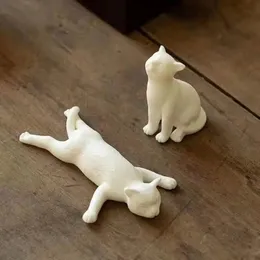 Luwu Ceramic Teapets Cute Cat White Tea Play Chinese Set Decoration 240411